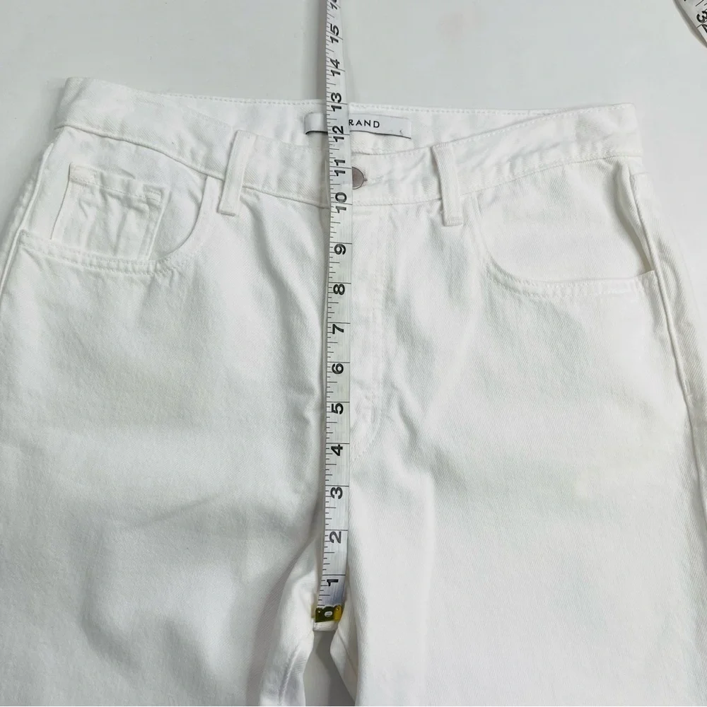 J Brand‎ Wynne high rise straight leg crop white cipher distressing  size 28
